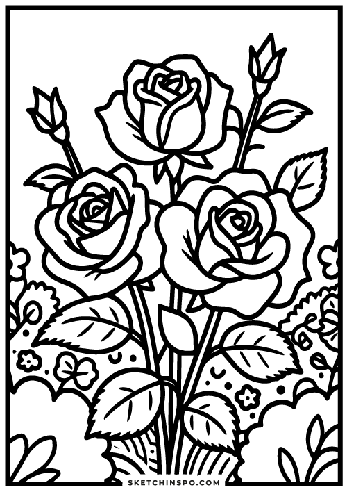 free flower coloring page 16