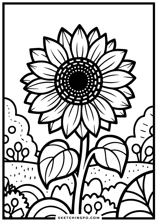 free flower coloring page 2