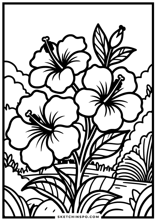 free flower coloring page 6