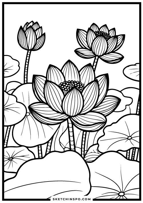free flower coloring page 8