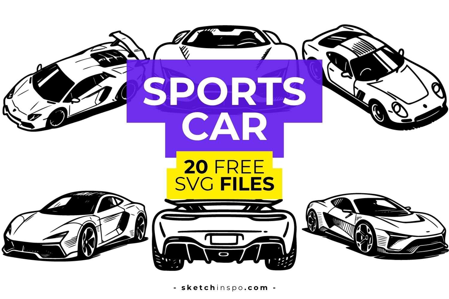 20 Free Sports Car SVG Files