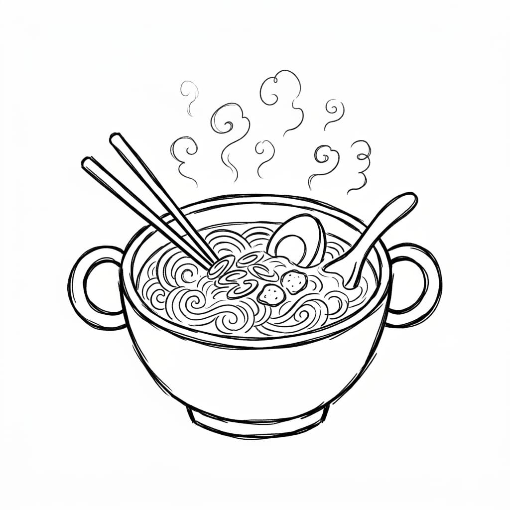 korean noodle bowl drawing idea