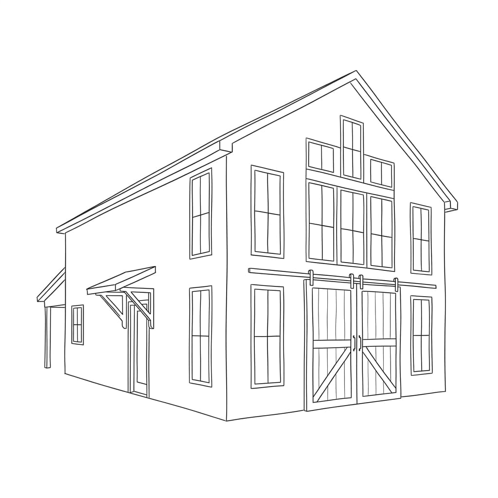 modern farmhouse design drawing idea