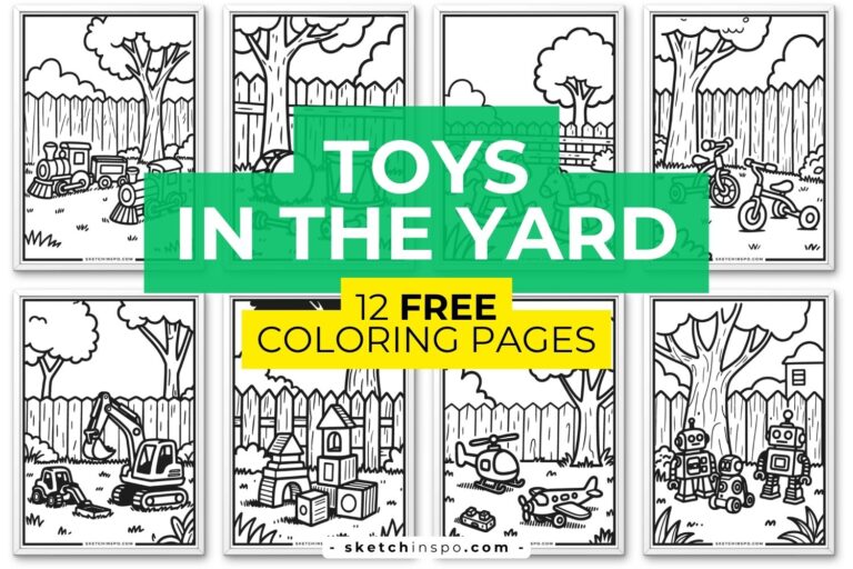 12 Free Printable Toys in The Yard Coloring Pages