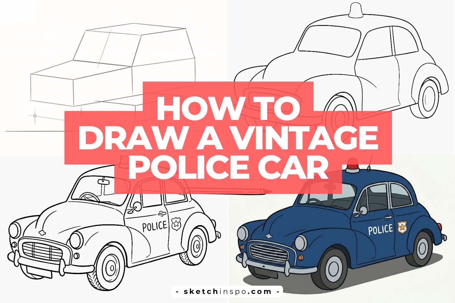 How To Draw a Vintage Police Car