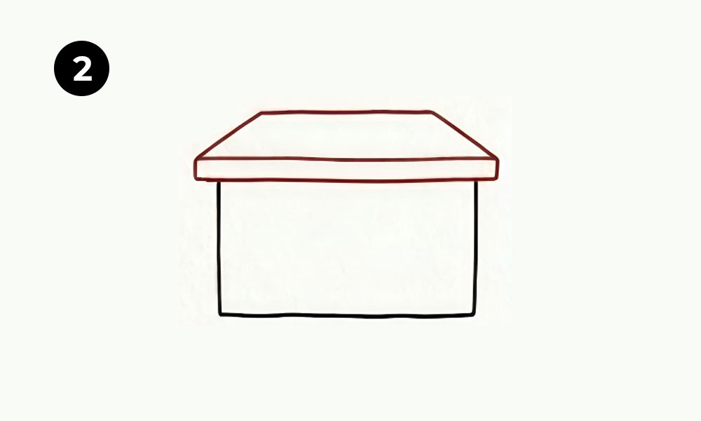 how to draw a cabin with chimney-Step 2. Add the Roof