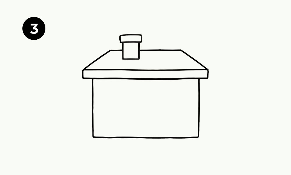 how to draw a cabin with chimney-Step 3. Draw the Chimney