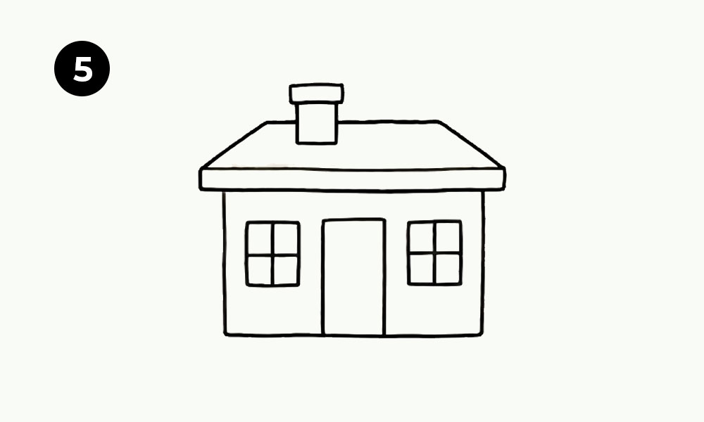 how to draw a cabin with chimney-Step 5. Draw the Window Frames