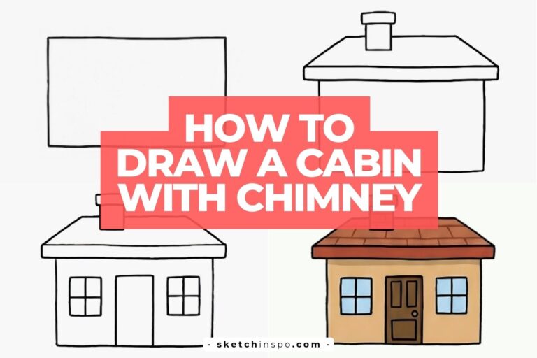 How To Draw a Cabin with Chimney