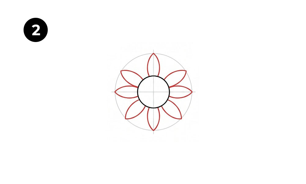 Step 2. Sketch the First Layer of Petals