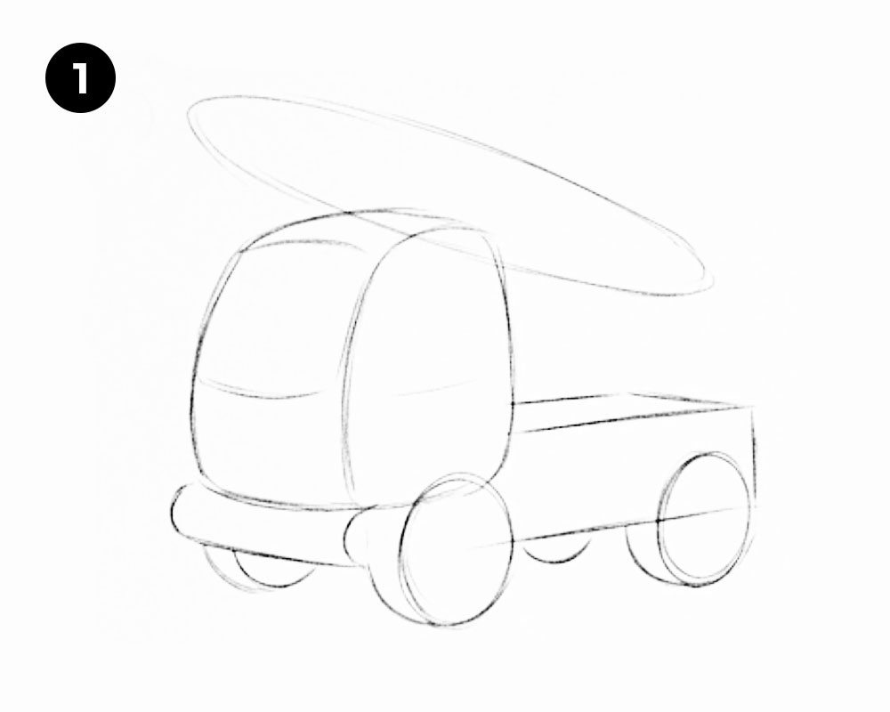 Step 1: Basic Shapes and Construction Sketch