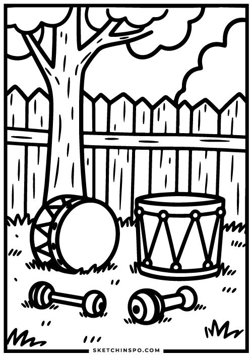 free printable toys in the yard coloring page 12