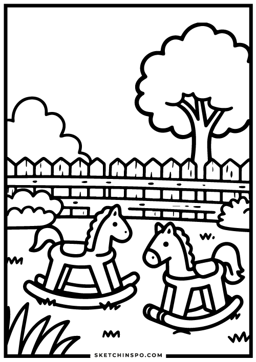 free printable toys in the yard coloring page 2