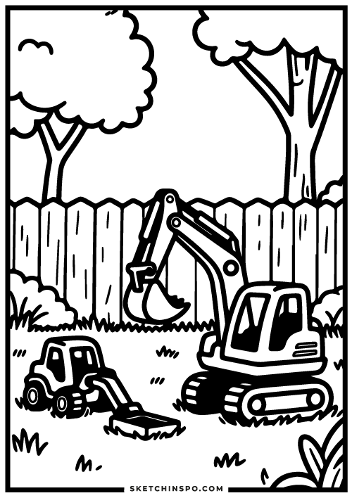 free printable toys in the yard coloring page 4