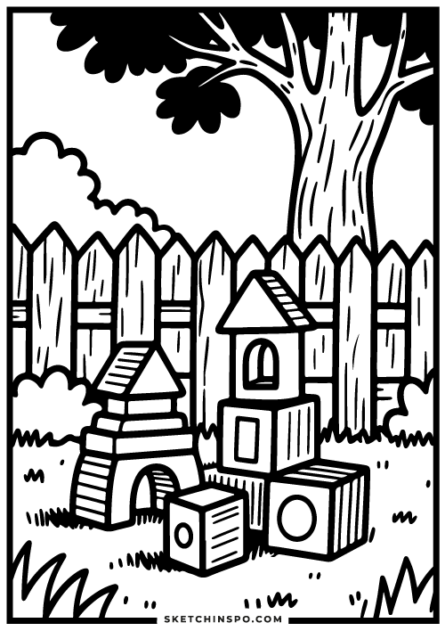 free printable toys in the yard coloring page e6