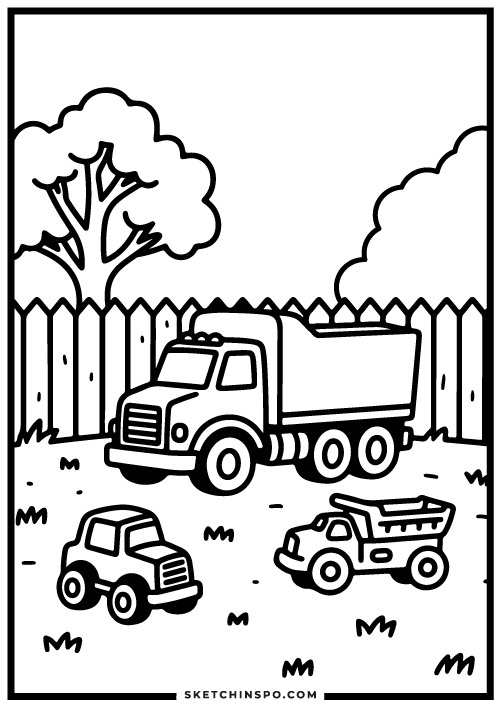 free printable toys in the yard coloring page 7