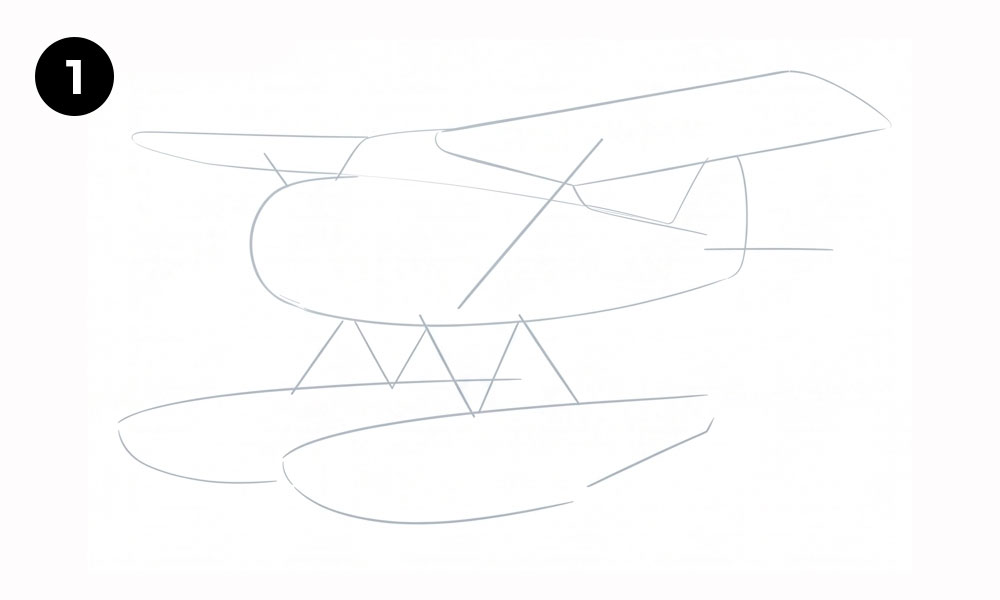 Step 1. Draw the Basic Seaplane Outline