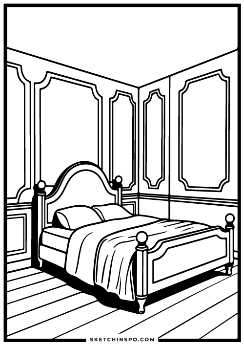 free printable bedroom coloring page 11