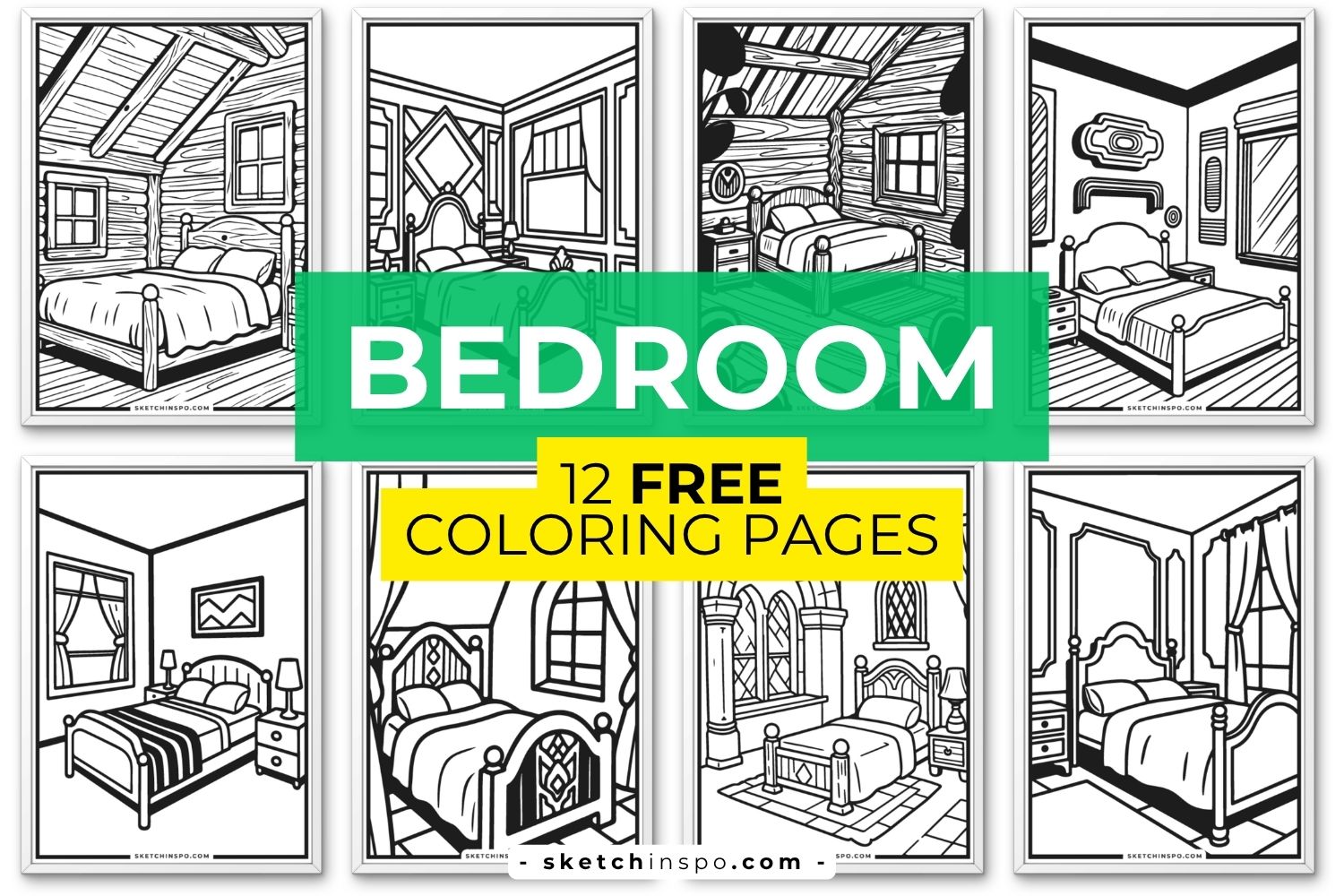 12 Free Printable Bedroom Coloring Pages