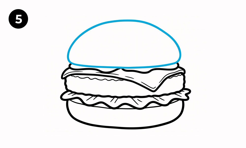 Step 5. Draw the Top Bun