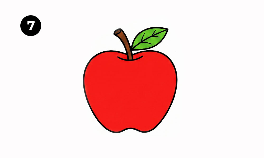 Step 7. Color Your Apple