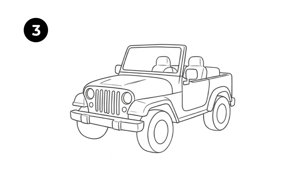 Step 3. Sketch the Main Car Features