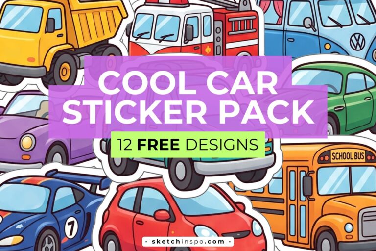 12 Free Printable Super Cool Car Stickers (PDF, PNG)