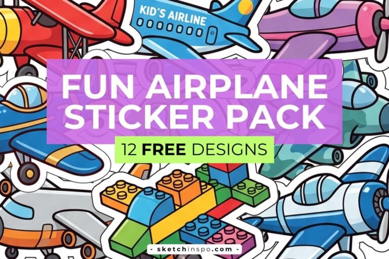12 Free Printable Fun Kid's Airplane Stickers