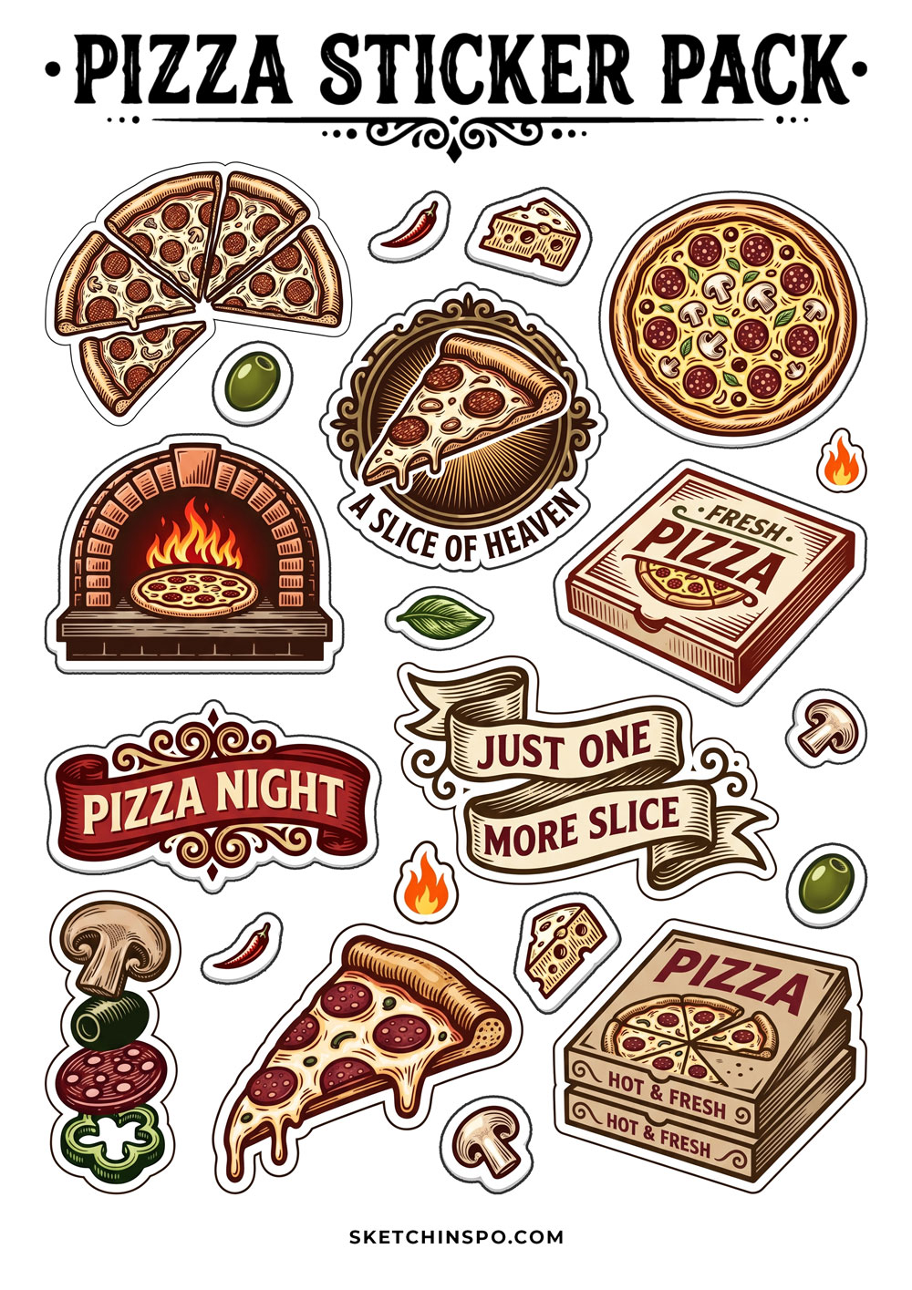 pizza sticker pack preview