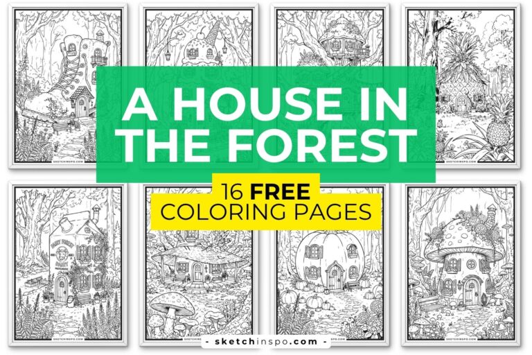 16 Free Printable A House in the Forest Coloring Pages