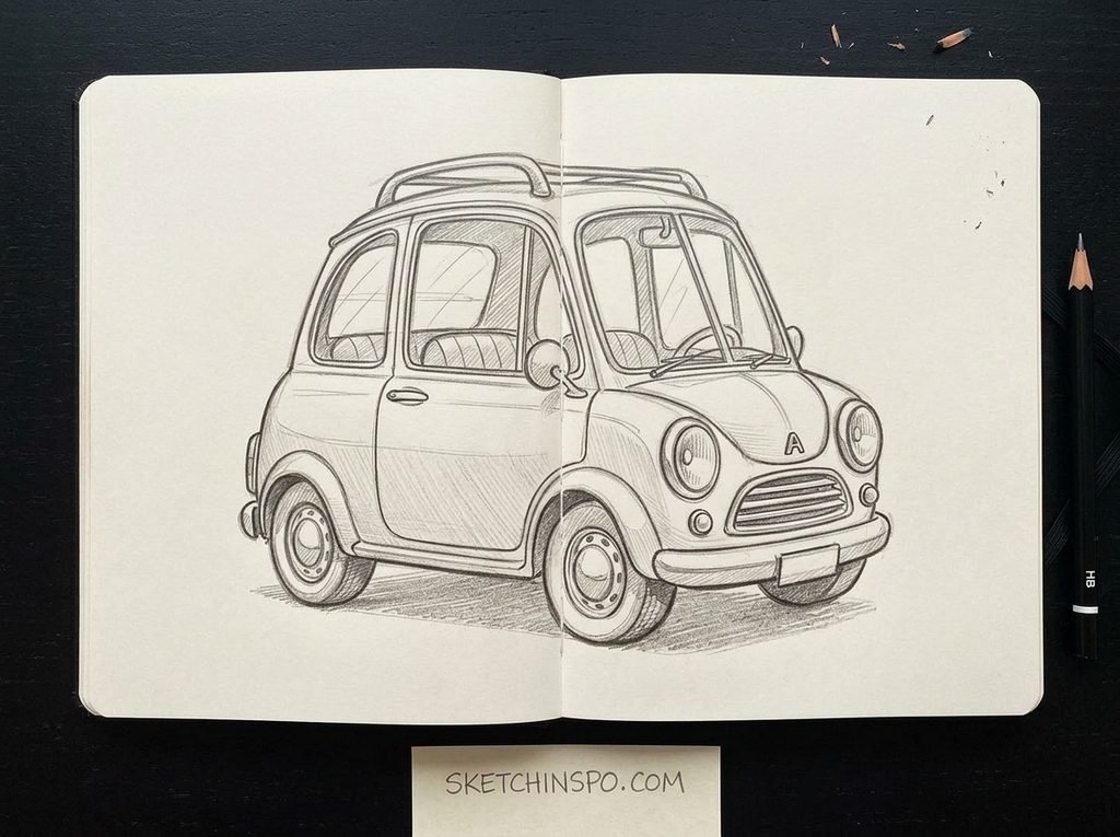 The Classic Box Van - Cute Car Drawing