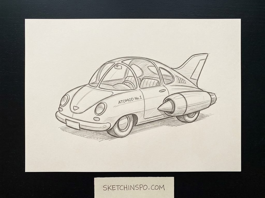 The Atomod No.1 Jet Car - cute car drawing