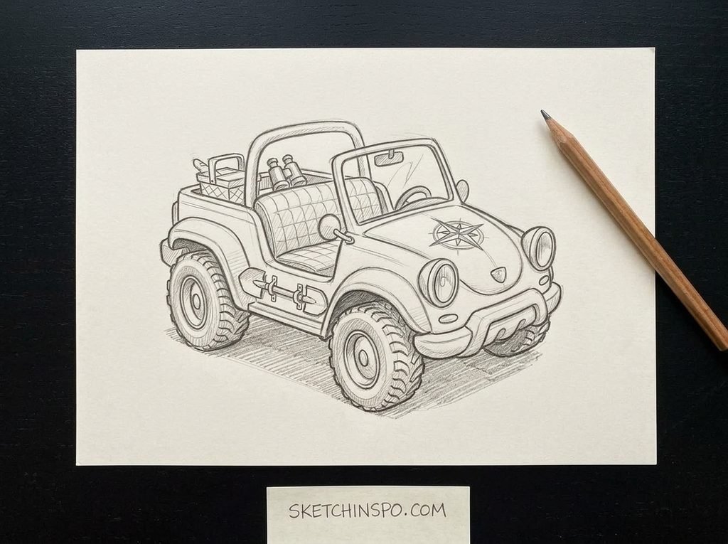 The Jeep Off-Roader - car drawing