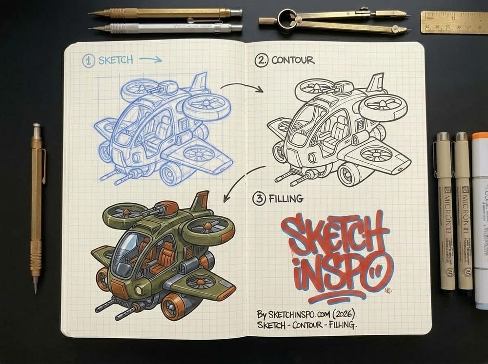 Green Quad Rotor drawing idea