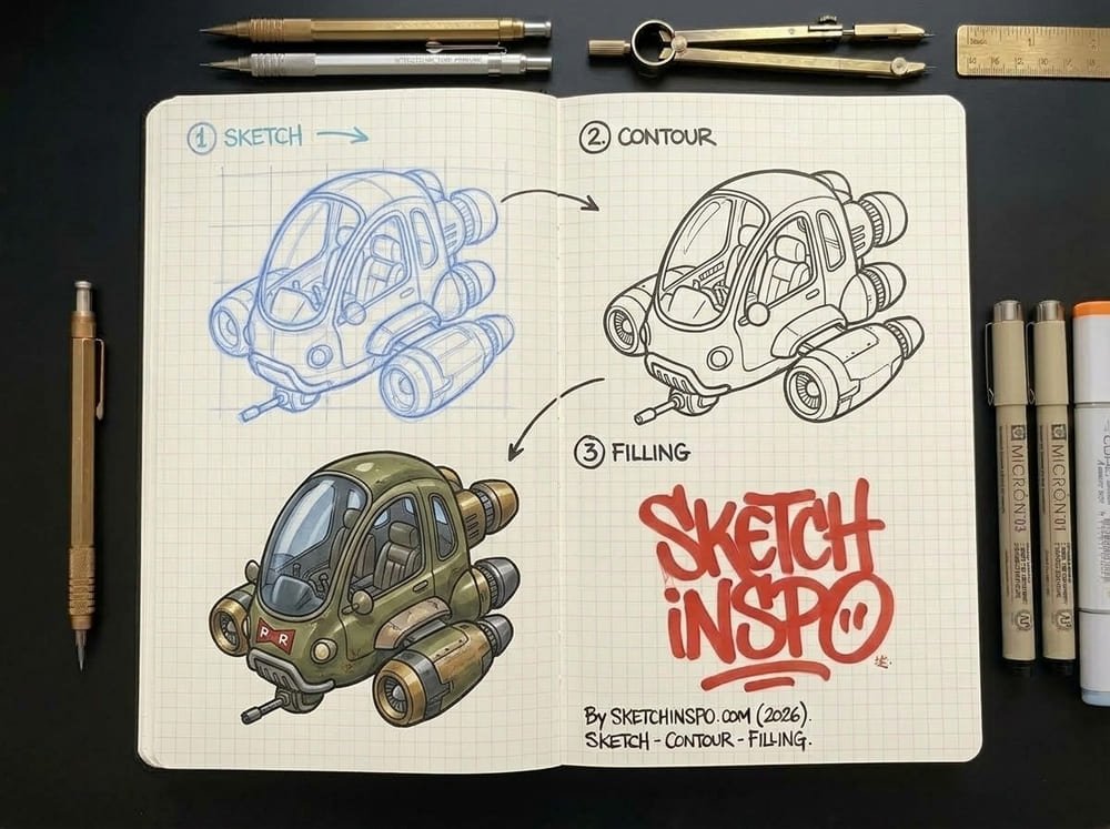 Olive Green Patrol Rover drawing idea