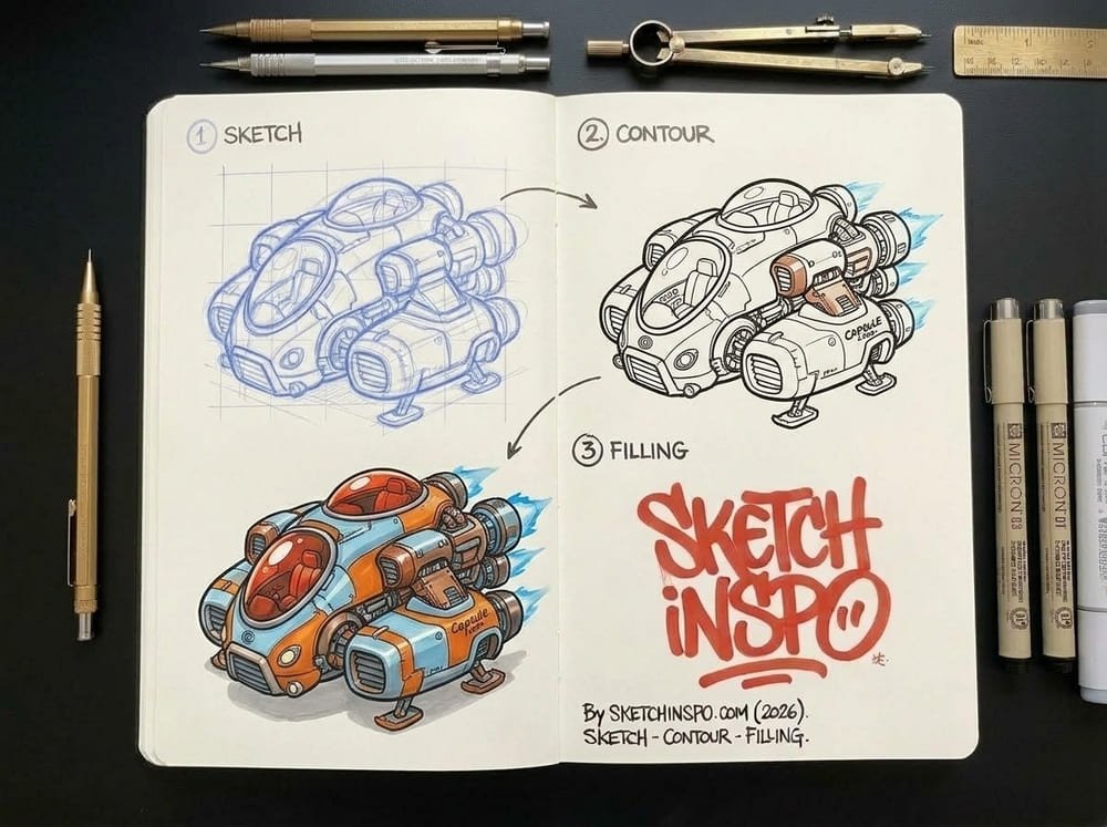 Orange Jet Capsule drawing idea